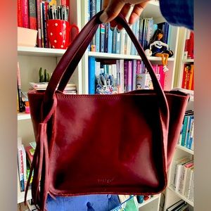 margot NewYork dark maroon w/ long shoulder /crossbody strap